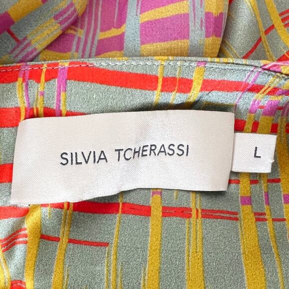 Silvia Tcherassi Silvana Pleated Halter Dress Stretch Crepe Large - Picture 7 of 11